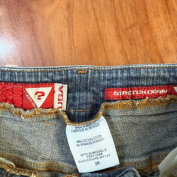 Vintage Y2k Guess Womens jeans 28 x 31 Denim Flare Stretch no back pockets Y4 - Picture 4 of 7